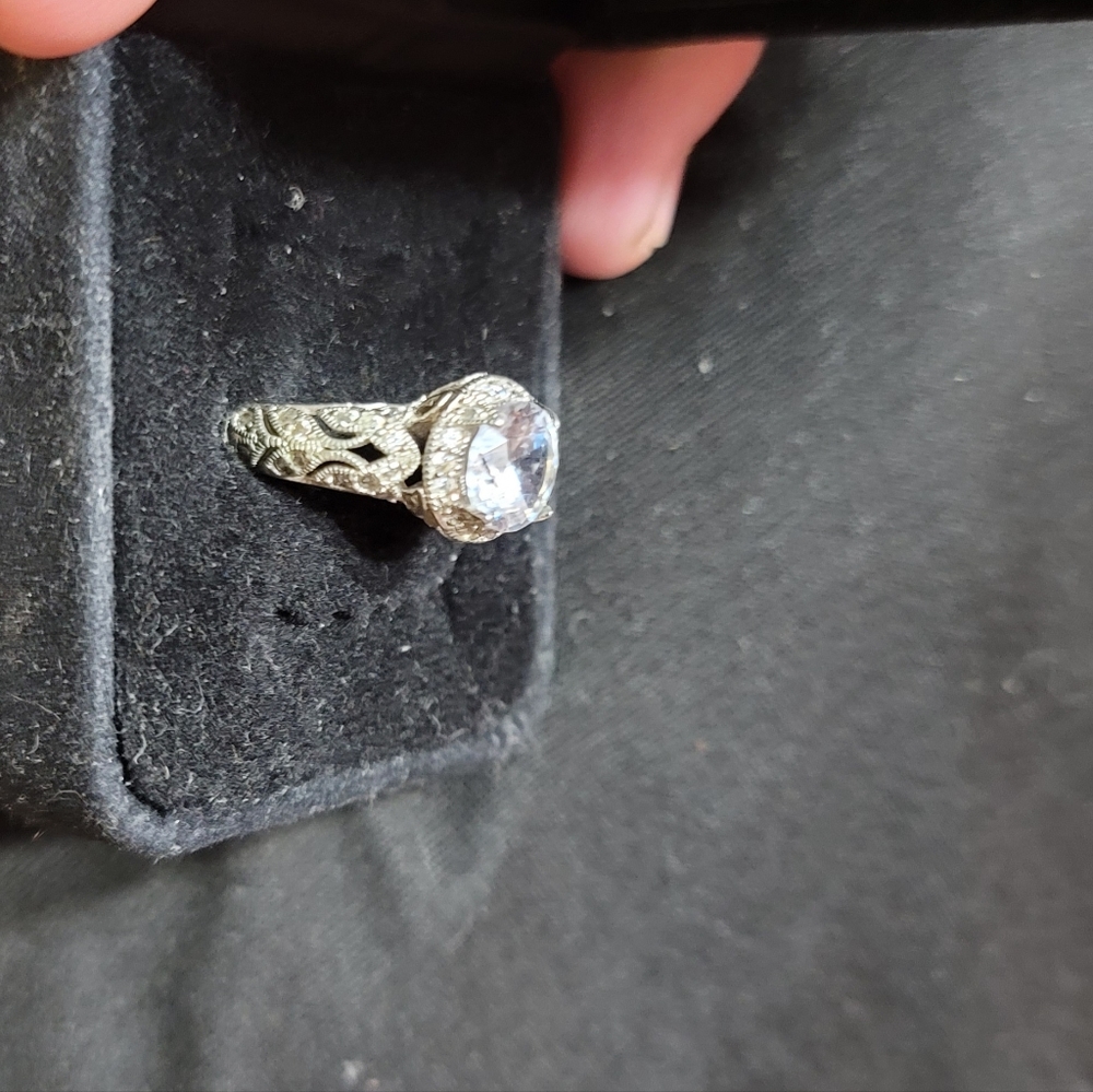 GORGEOUS SILVER FILIGREE ROUND RING- SIZE 10 - Picture 3 of 5